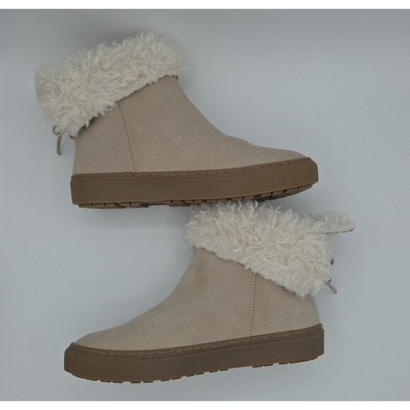 Cougar Women's Bootie Boots Devon Waterproof Beige Faux Fur Foam Suede Size 7 - Picture 6 of 10